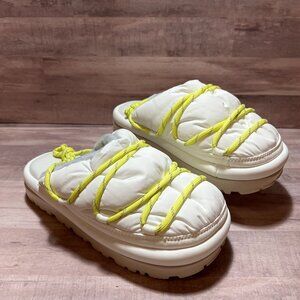 UGG Womens White Lime Spaceslider Tech Slide Platform Sandal Size 7 Slip On